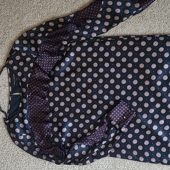 Banana Republic 100% Silk Navy Foulard Ruffle Mini Dress Women’s 0P Petite NWOT - Picture 10 of 17